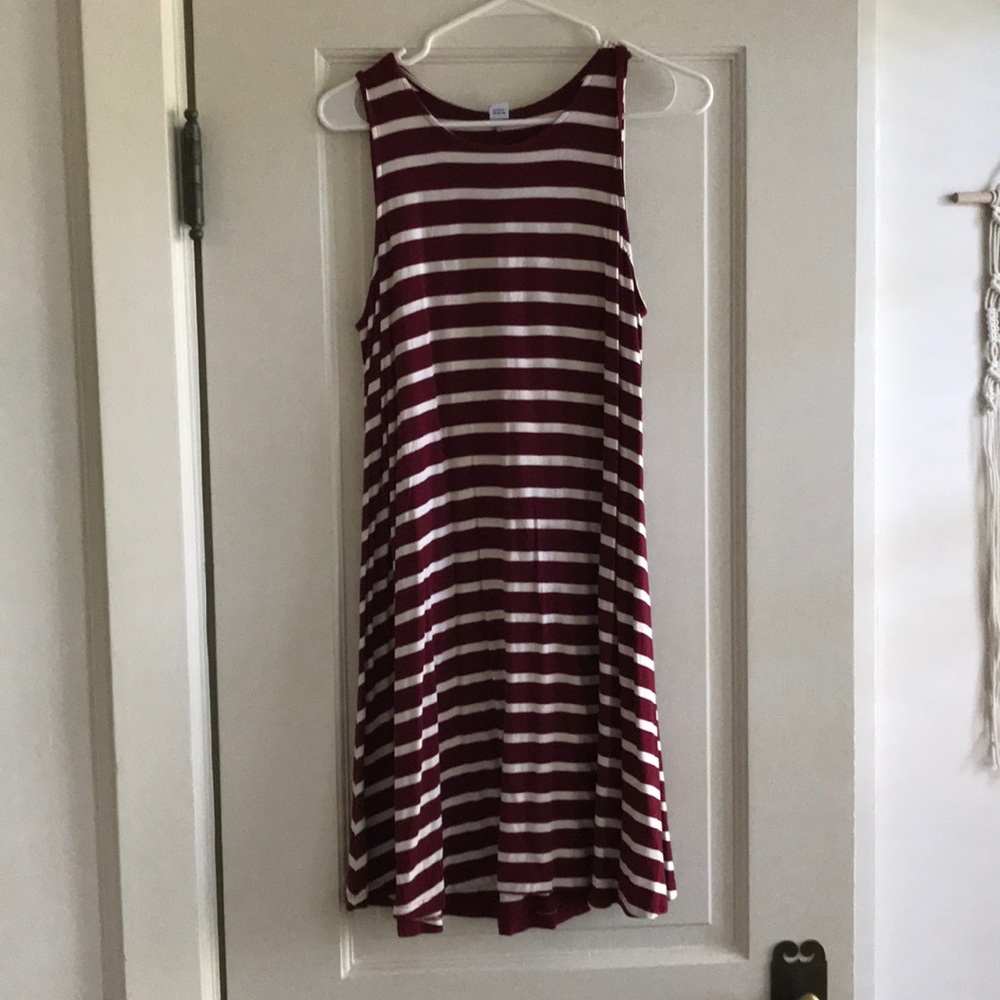 Maroon and White Old Navy Tank dress
